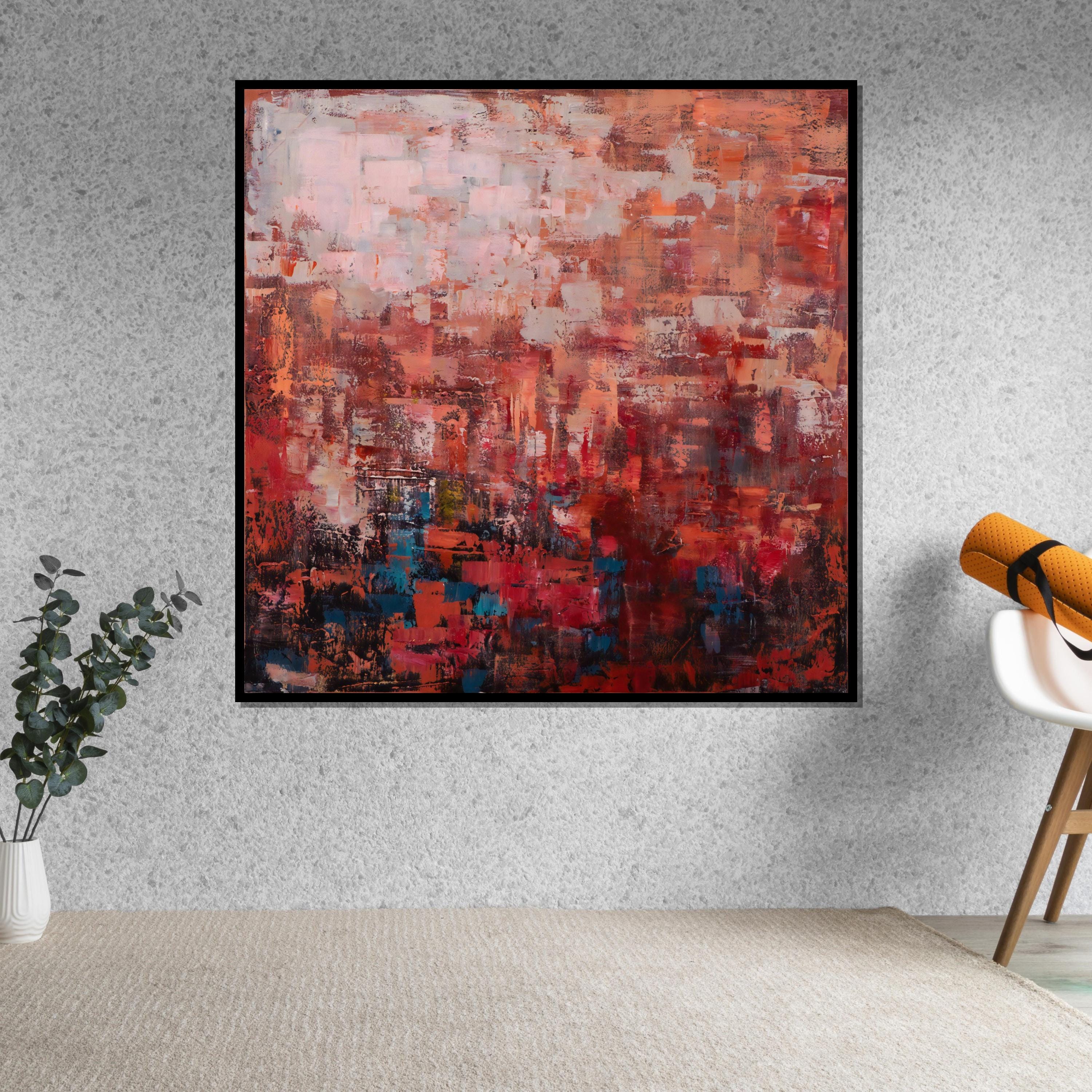 Abstract Blush Canvas, Textured Wall Art, Modern Abstract Painting, Warm Tones Canvas, Contemporary Art, Ready To Hang Wall Decor