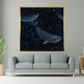 Celestial Whale Canvas, Starry Night Whale Art, Constellation Wall Print, Space Ocean Poster, Wall Art Canvas Design, Ready To Hang