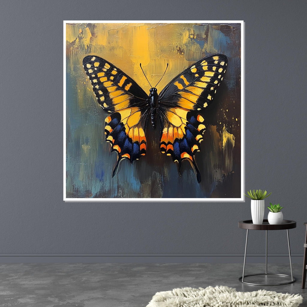 Butterfly Canvas Art, Yellow and Black Butterfly Wall Print, Nature Art Canvas, Wall Art Canvas Design, Ready to Hang Decoration