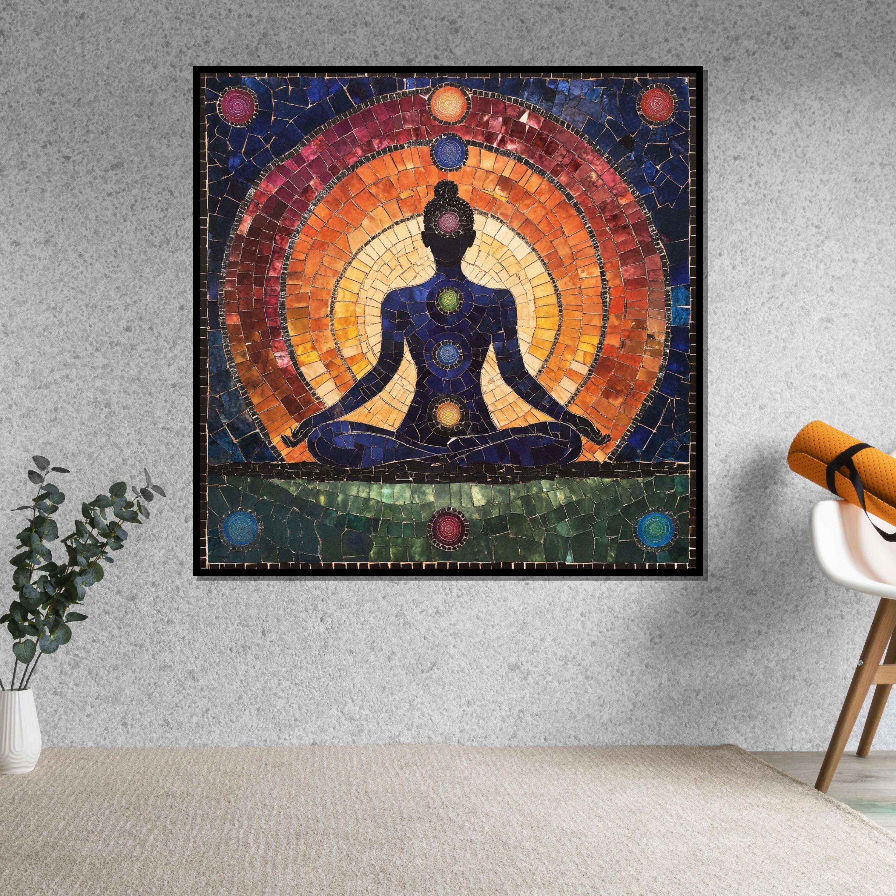 Chakra Meditation Canvas, Spiritual Wall Art, Yoga Art Print, Chakra Poster, Wall Art Canvas Design, Ready to Hang Decoration