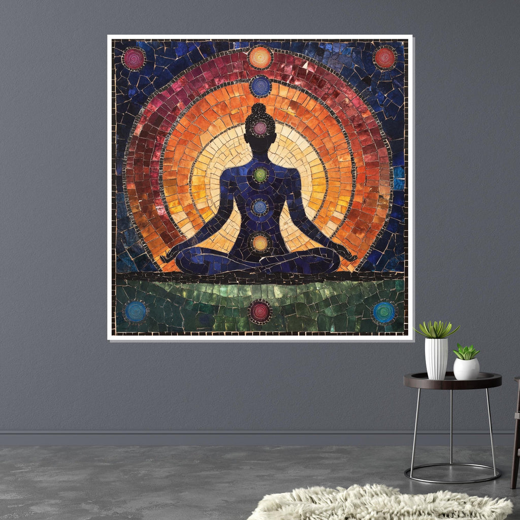 Chakra Meditation Canvas, Spiritual Wall Art, Yoga Art Print, Chakra Poster, Wall Art Canvas Design, Ready to Hang Decoration