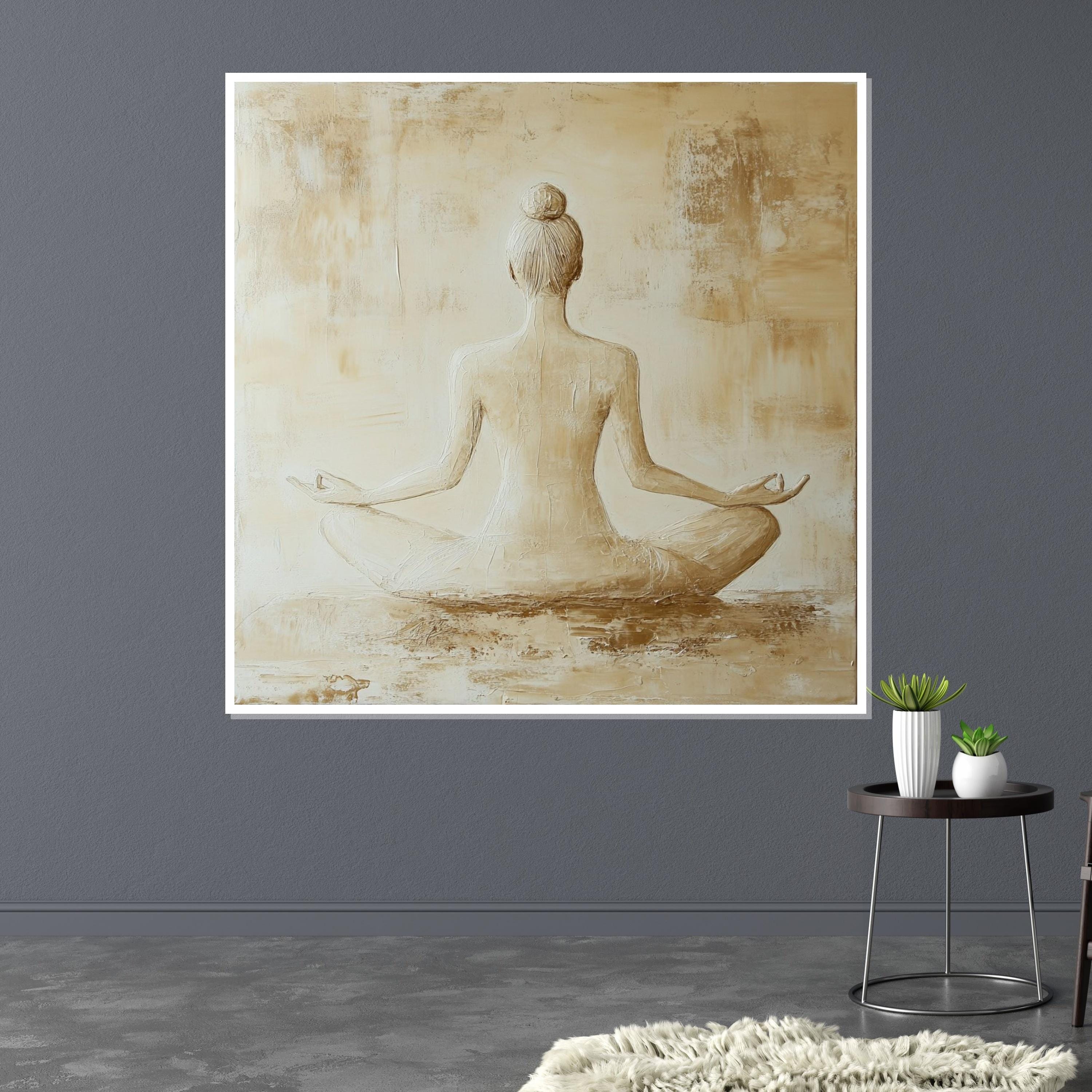 Serene Yoga Pose Canvas, Meditation Wall Art, Zen Figure Canvas Print, Wall Art Canvas Design, Relaxing Décor, Ready To Hang Decoration