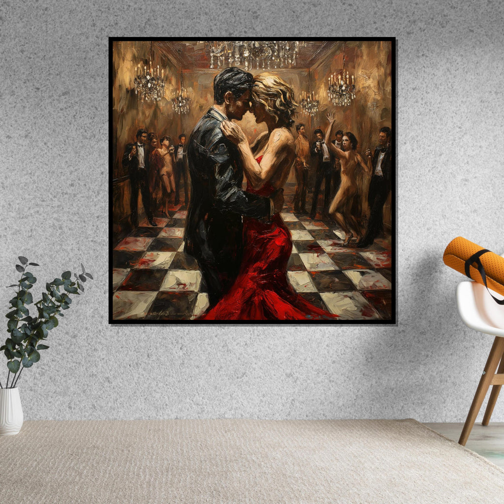Tango Passion Canvas Art, Elegant Dance Painting, Ballroom Wall Art, Romantic Wall Print, Wall Art Canvas Design, Ready to Hang Decor