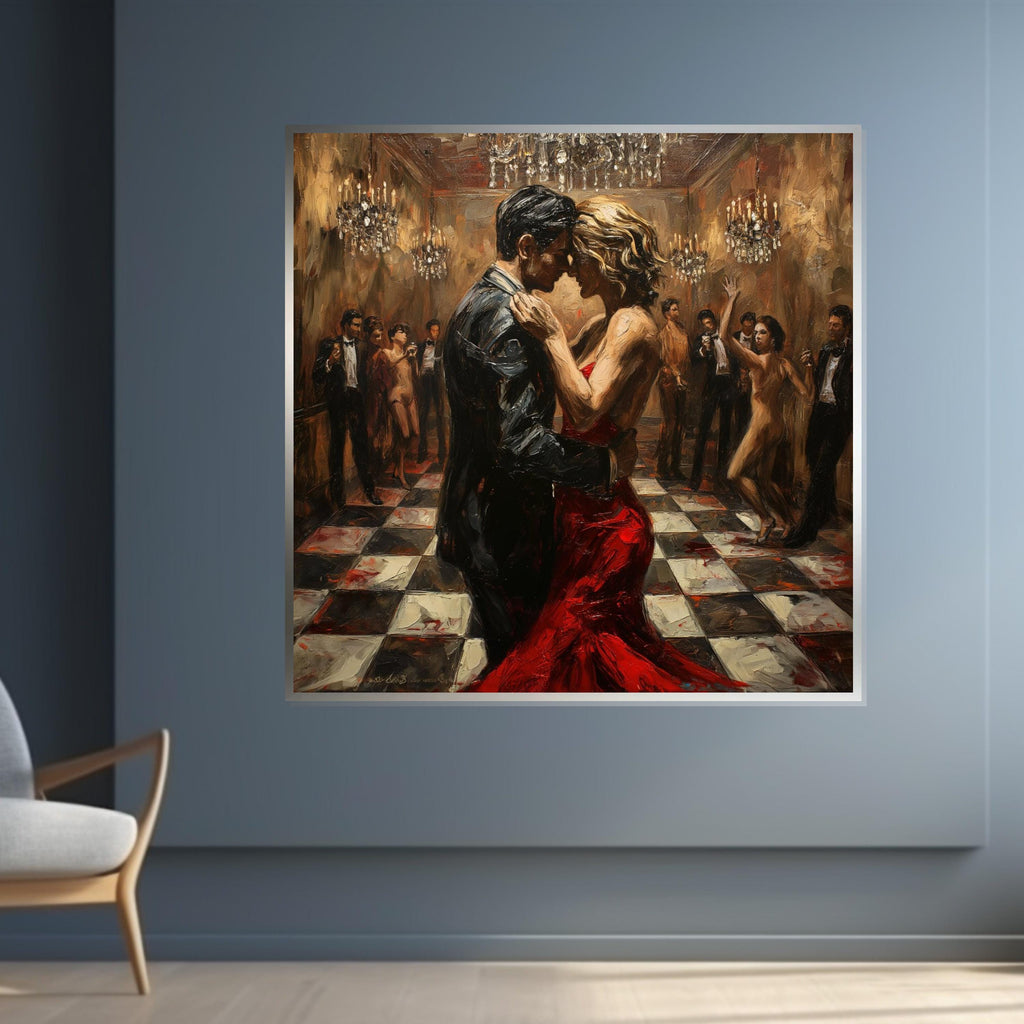 Tango Passion Canvas Art, Elegant Dance Painting, Ballroom Wall Art, Romantic Wall Print, Wall Art Canvas Design, Ready to Hang Decor