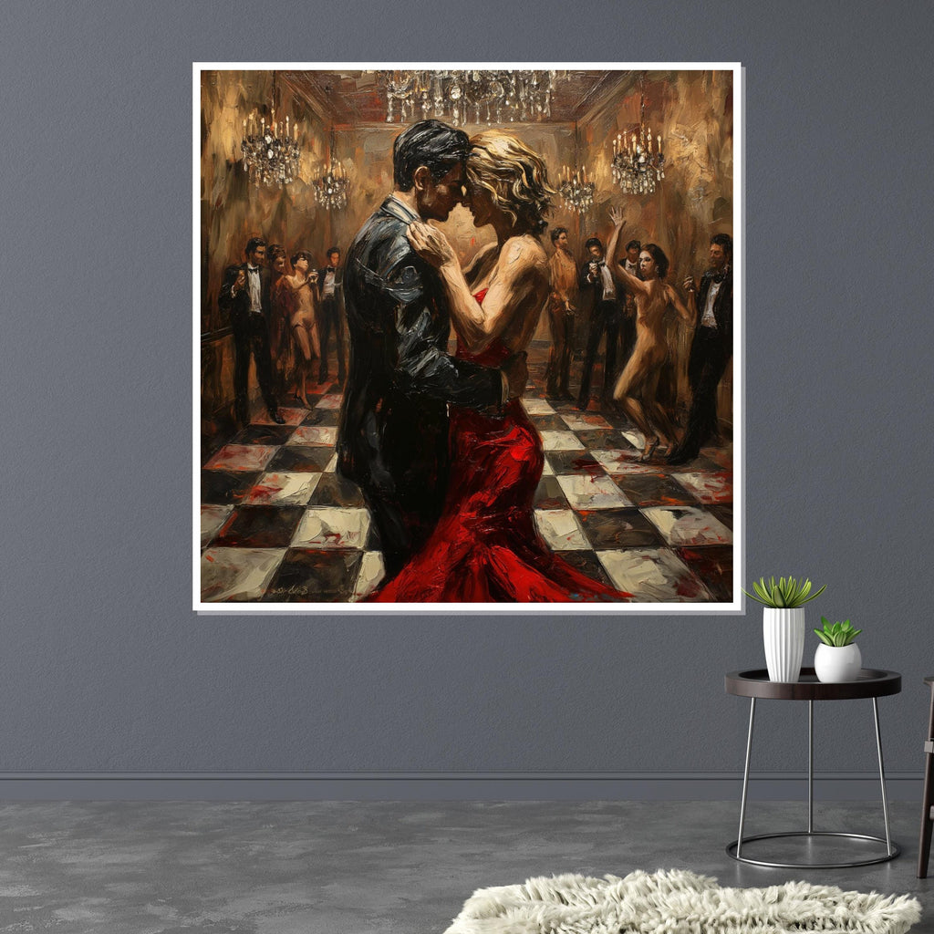 Tango Passion Canvas Art, Elegant Dance Painting, Ballroom Wall Art, Romantic Wall Print, Wall Art Canvas Design, Ready to Hang Decor