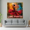 Flamenco Dancer Canvas Art, Colorful Dance Wall Art, Spanish Dancer Poster, Wall Art Canvas Design, Ready To Hang Decoration