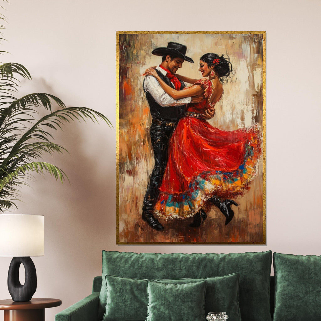 Flamenco Dance Canvas, Spanish Dancers Wall Art, Couples Dancing Print, Wall Art Canvas Design, Ready to Hang Decoration