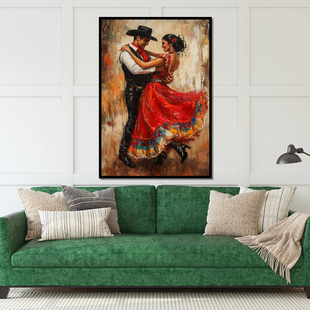 Flamenco Dance Canvas, Spanish Dancers Wall Art, Couples Dancing Print, Wall Art Canvas Design, Ready to Hang Decoration