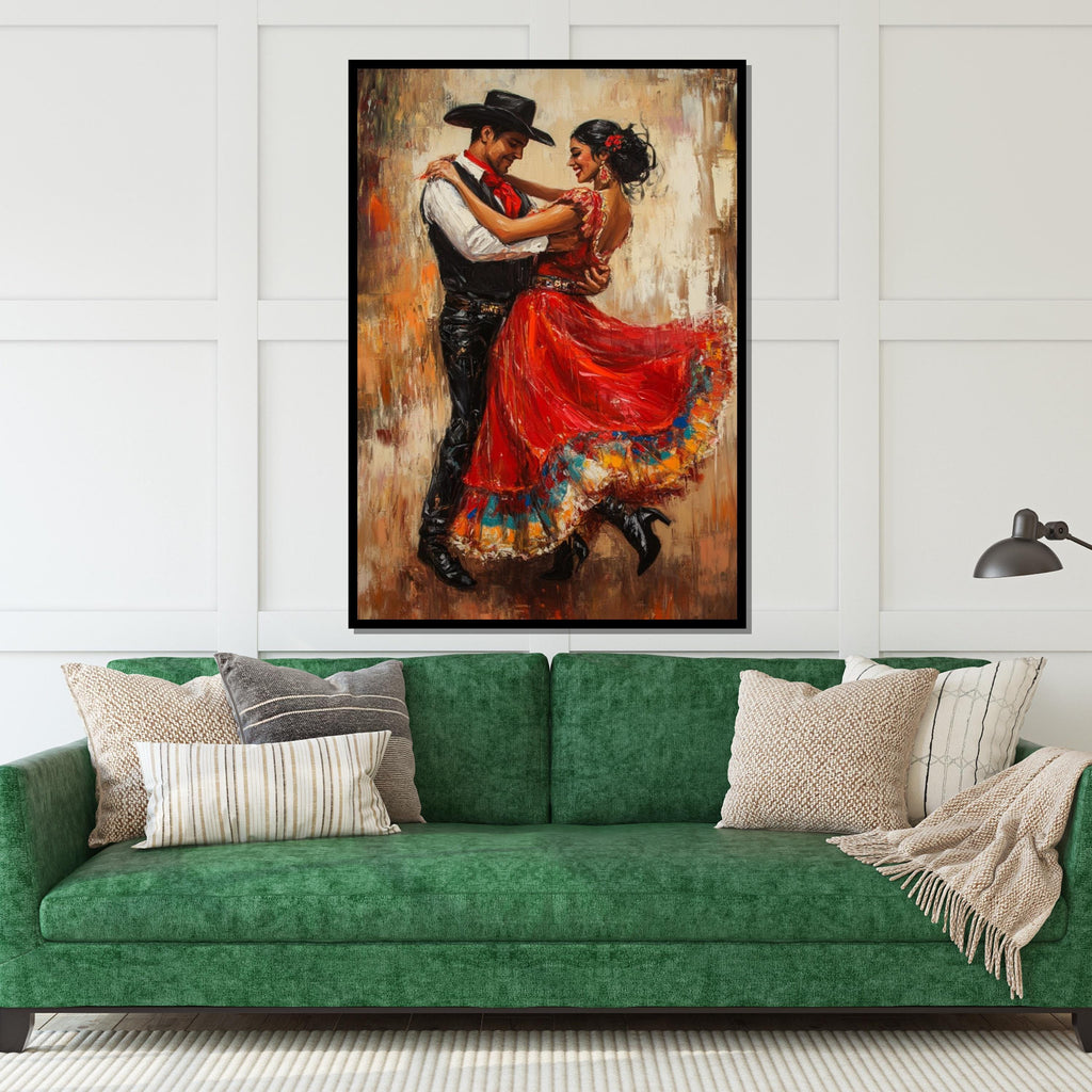 Flamenco Dance Canvas, Spanish Dancers Wall Art, Couples Dancing Print, Wall Art Canvas Design, Ready to Hang Decoration
