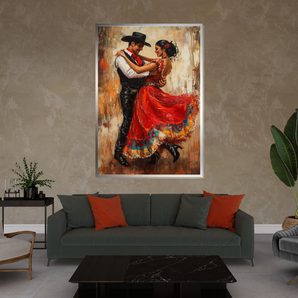 Flamenco Dance Canvas, Spanish Dancers Wall Art, Couples Dancing Print, Wall Art Canvas Design, Ready to Hang Decoration
