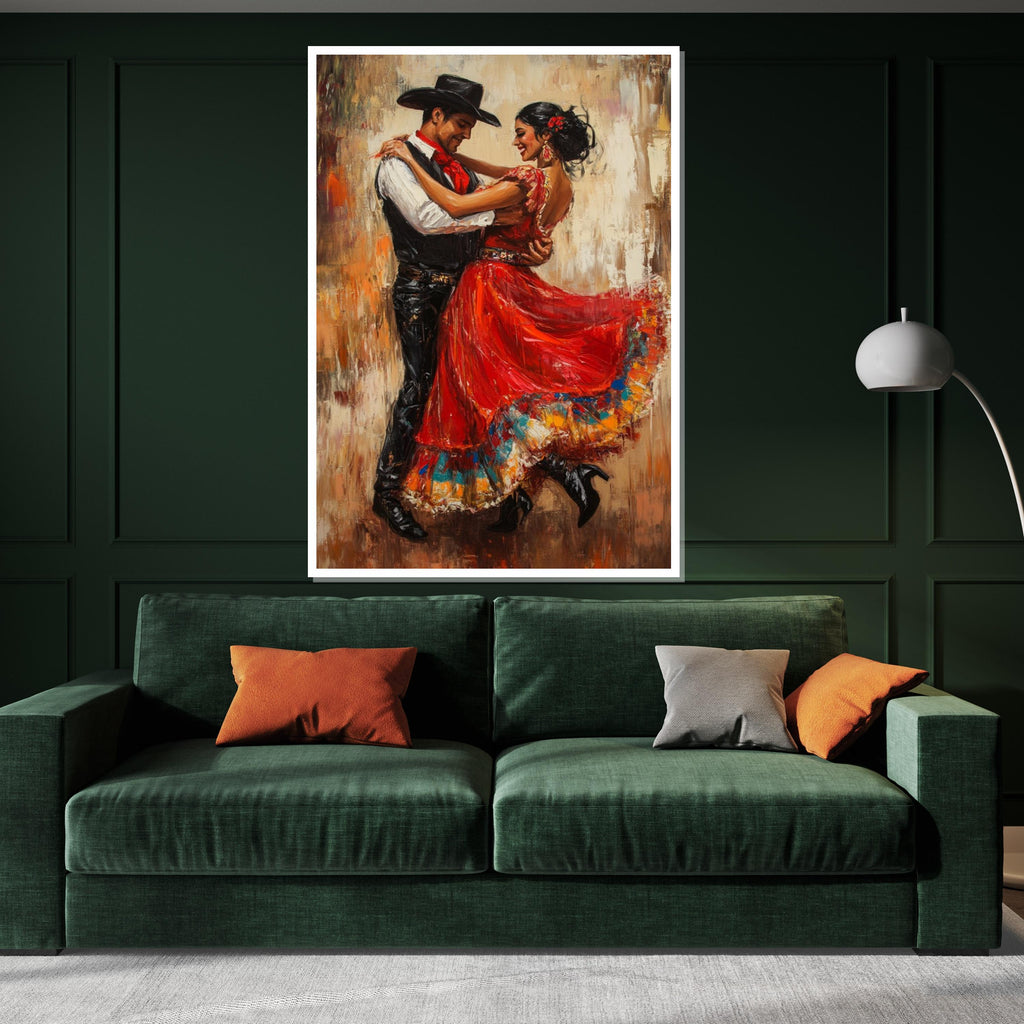 Flamenco Dance Canvas, Spanish Dancers Wall Art, Couples Dancing Print, Wall Art Canvas Design, Ready to Hang Decoration