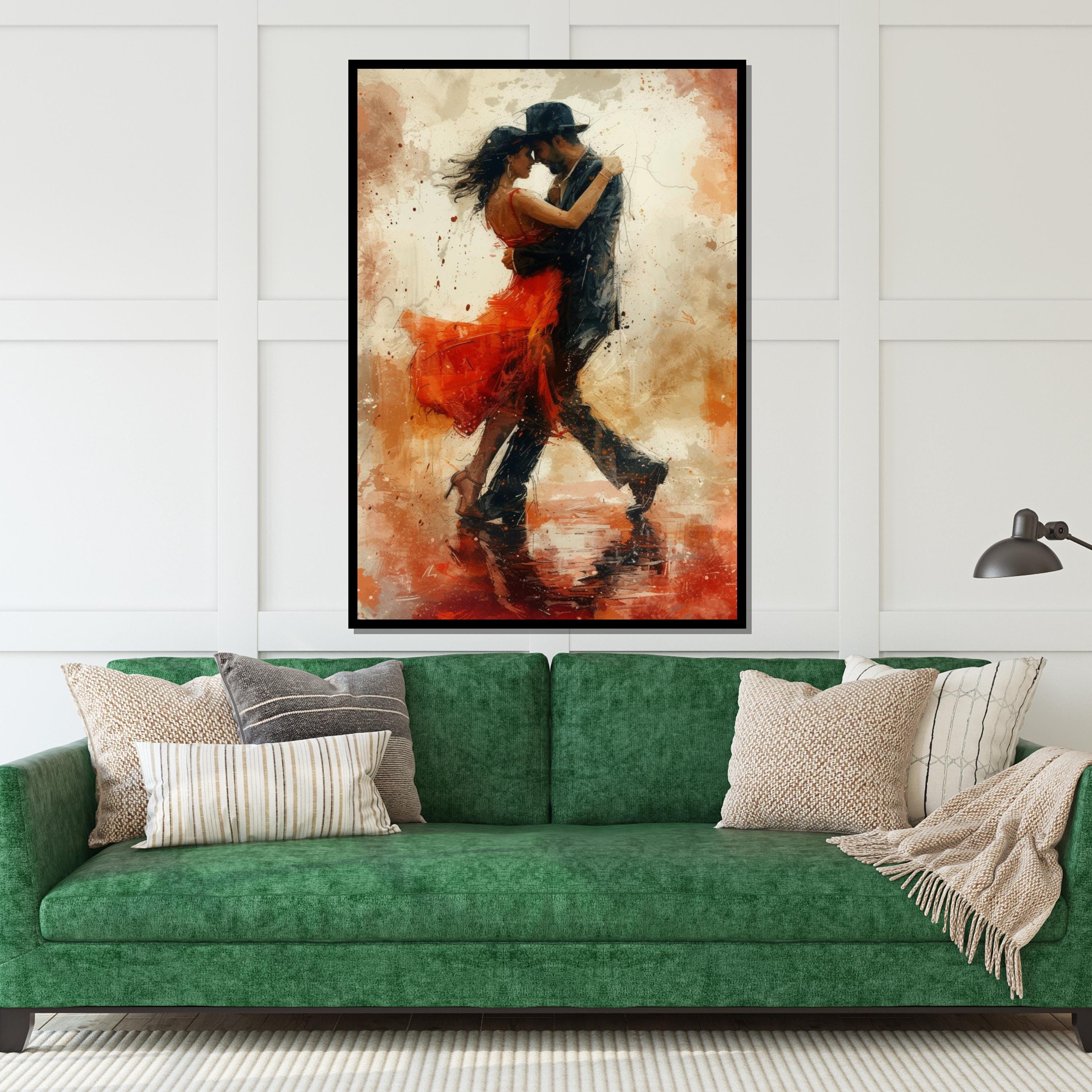 Tango Passion Canvas, Dance Wall Art, Romantic Couple Print, Modern Art Canvas, Wall Art Canvas Design, Ready to Hang Decoration