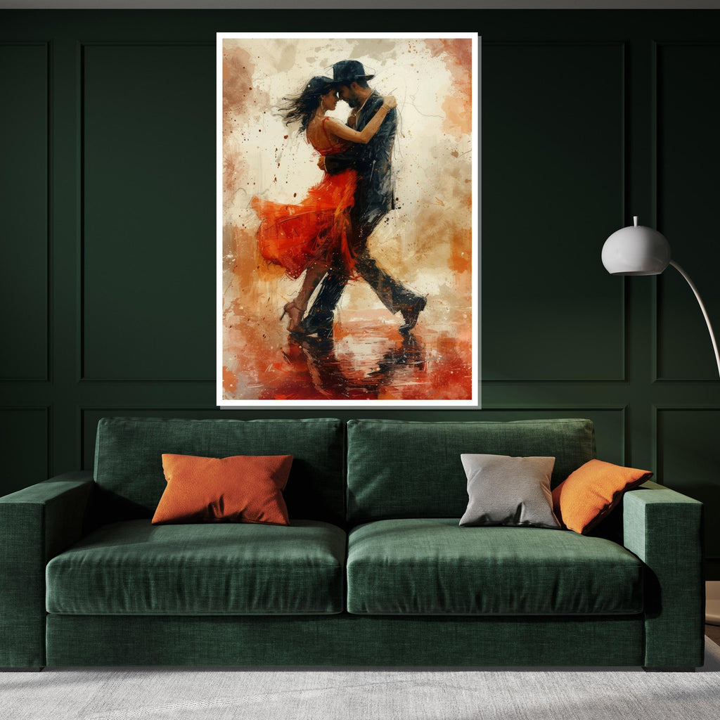 Tango Passion Canvas, Dance Wall Art, Romantic Couple Print, Modern Art Canvas, Wall Art Canvas Design, Ready to Hang Decoration