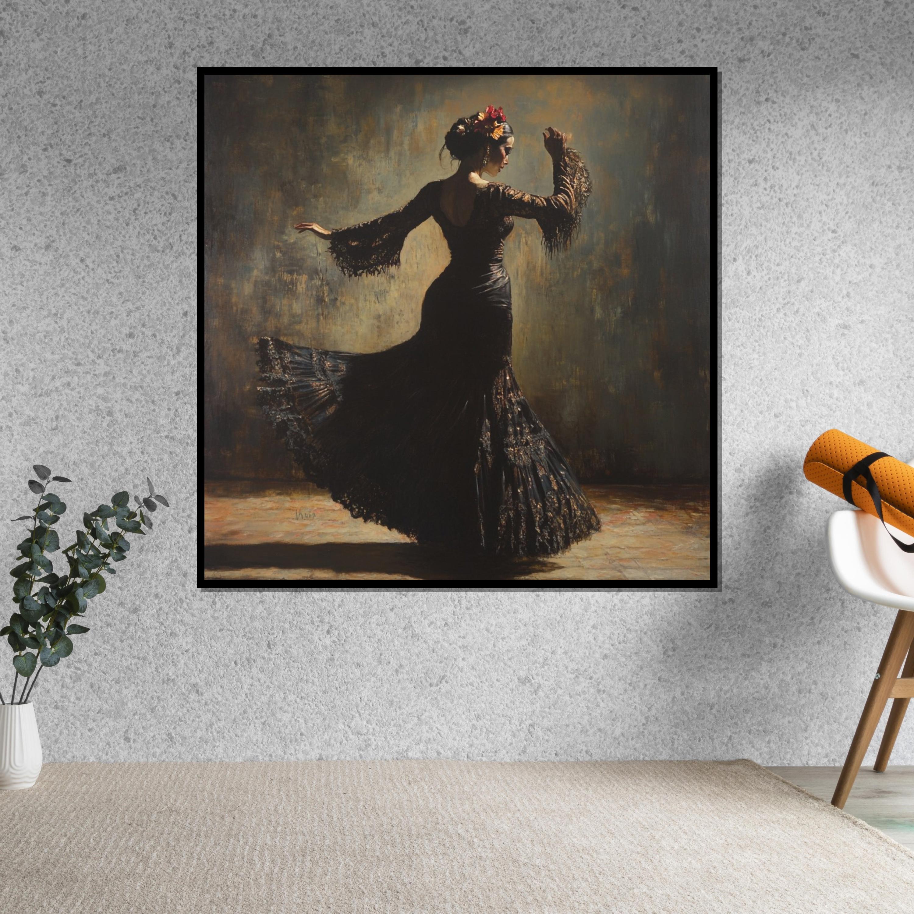 Flamenco Dancer Canvas, Elegant Dance Art, Spanish Flamenco Print, Wall Art Canvas Design, Ready To Hang Decoration