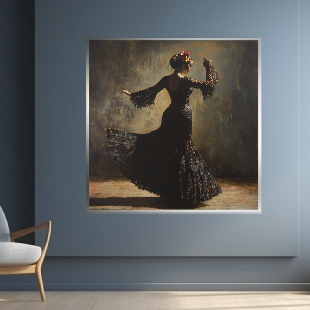 Flamenco Dancer Canvas, Elegant Dance Art, Spanish Flamenco Print, Wall Art Canvas Design, Ready To Hang Decoration