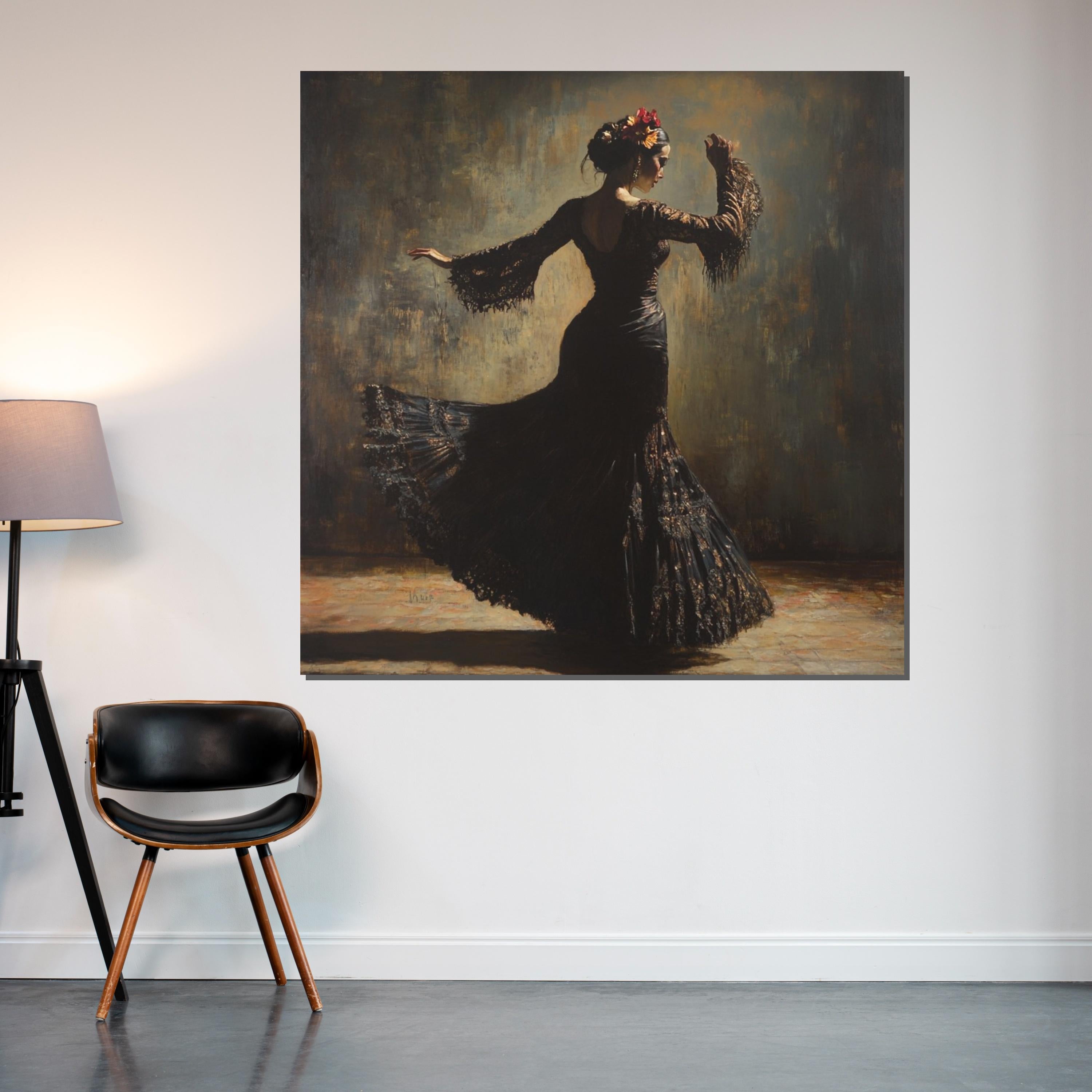 Flamenco Dancer Canvas, Elegant Dance Art, Spanish Flamenco Print, Wall Art Canvas Design, Ready To Hang Decoration