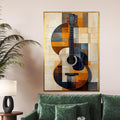 Geometric Guitar Canvas, Modern Guitar Wall Art, Abstract Music Canvas, Wall Art Canvas Design, Ready To Hang Decoration