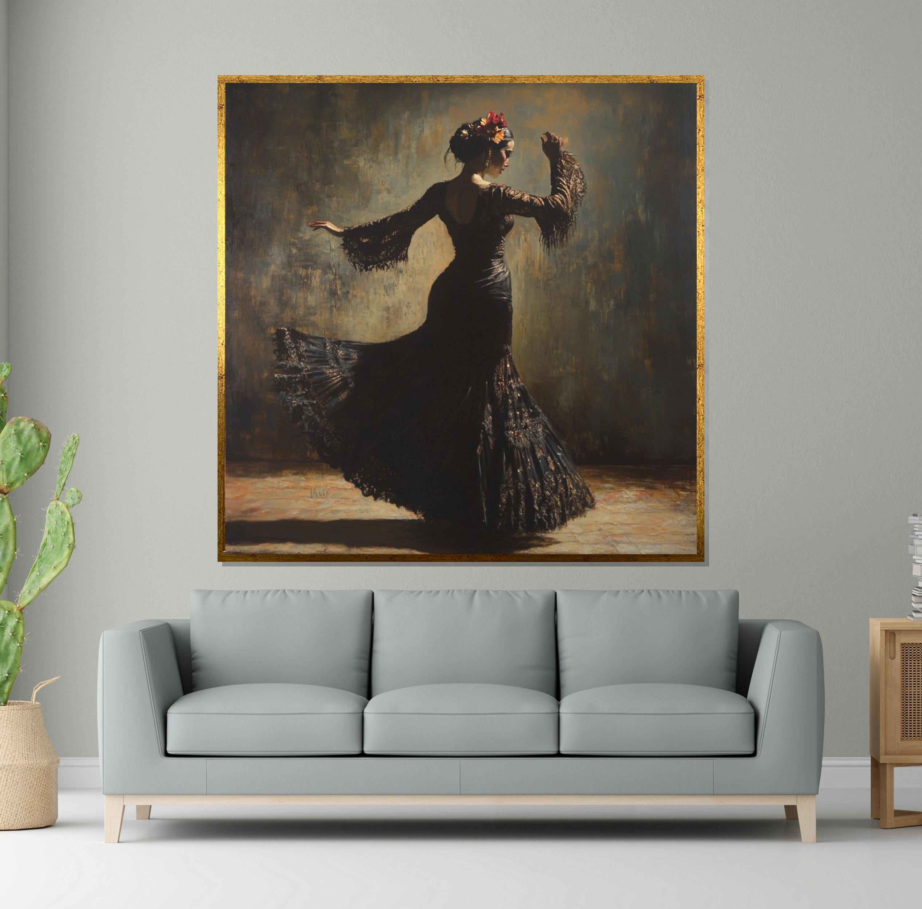 Flamenco Dancer Canvas, Elegant Dance Art, Spanish Flamenco Print, Wall Art Canvas Design, Ready To Hang Decoration