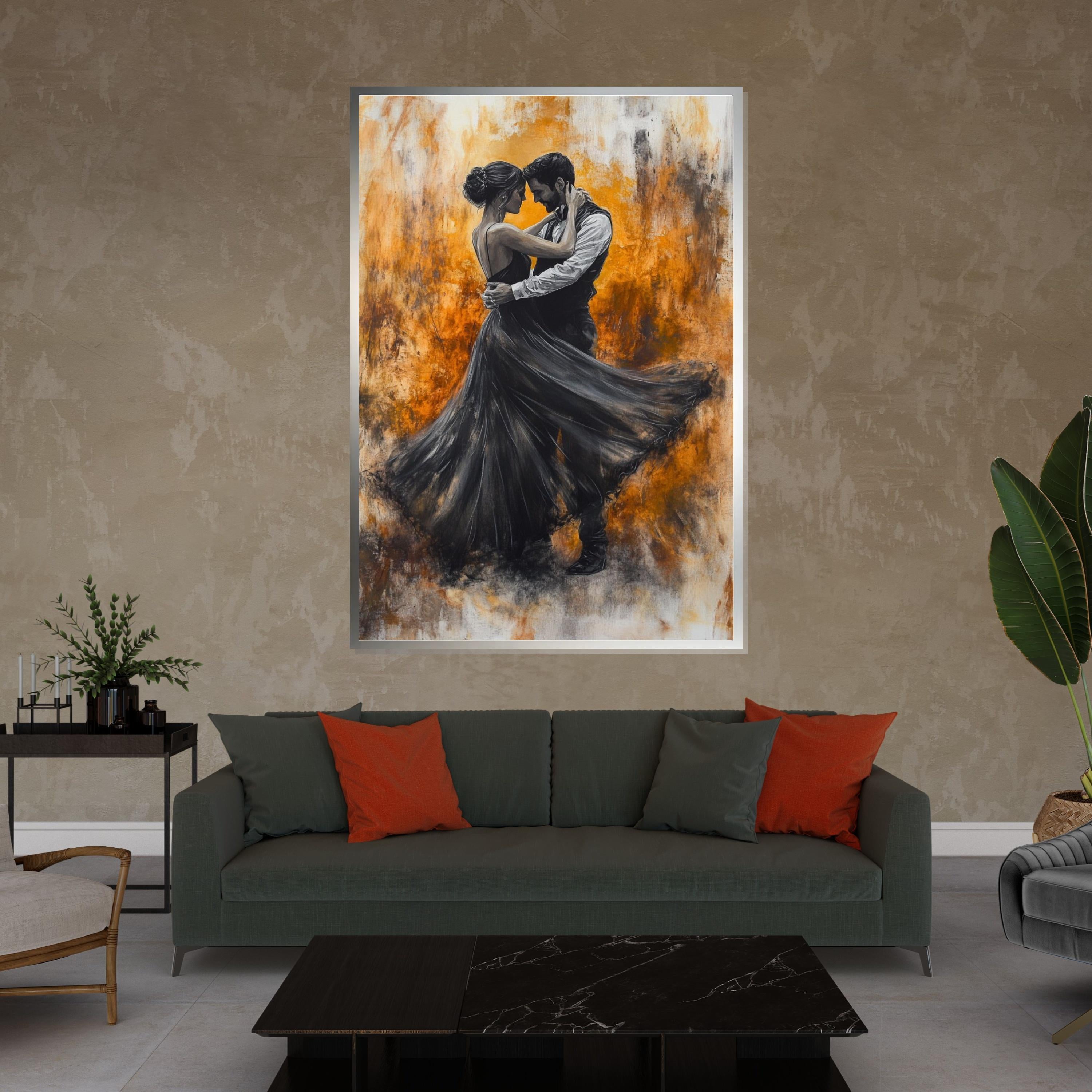 Elegant Dance Canvas, Romantic Couple Wall Art, Dancers in Motion Print, Wall Art Canvas Design, Ready to Hang Decoration