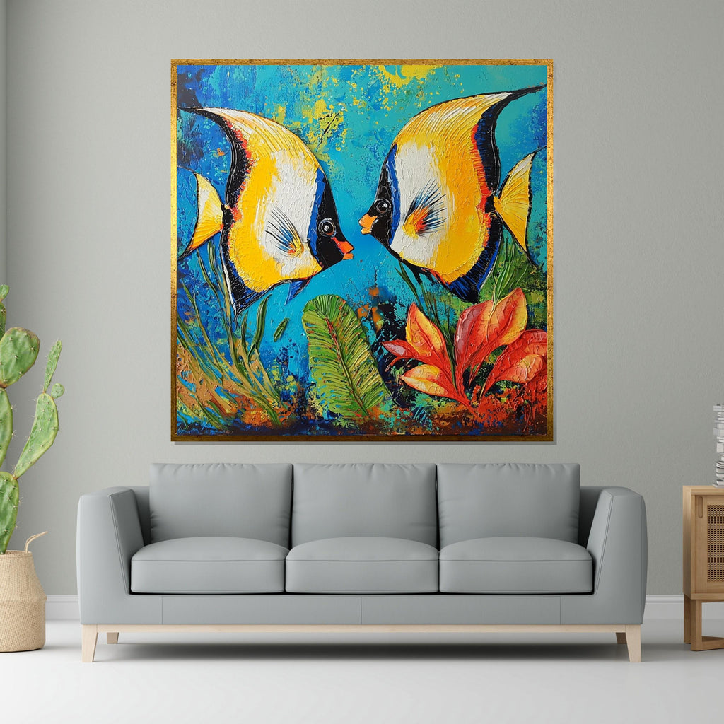Colorful Fish Canvas, Vibrant Fish Wall Art, Marine Life Print, Underwater Art, Wall Art Canvas Design, Ready to Hang Decoration