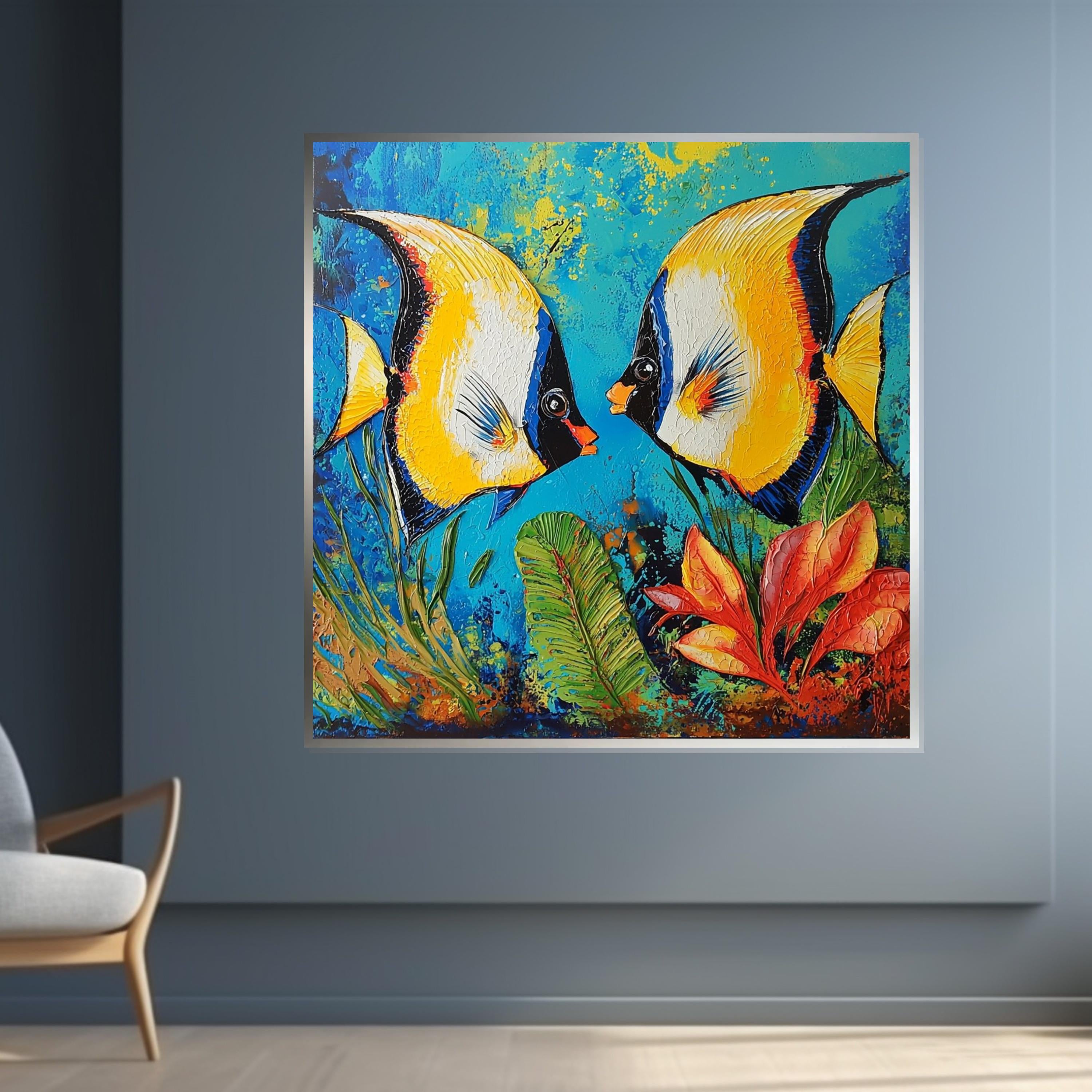 Colorful Fish Canvas, Vibrant Fish Wall Art, Marine Life Print, Underwater Art, Wall Art Canvas Design, Ready to Hang Decoration