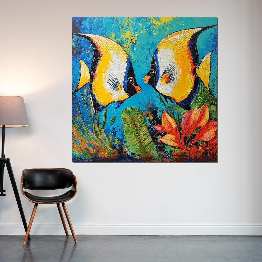 Colorful Fish Canvas, Vibrant Fish Wall Art, Marine Life Print, Underwater Art, Wall Art Canvas Design, Ready to Hang Decoration