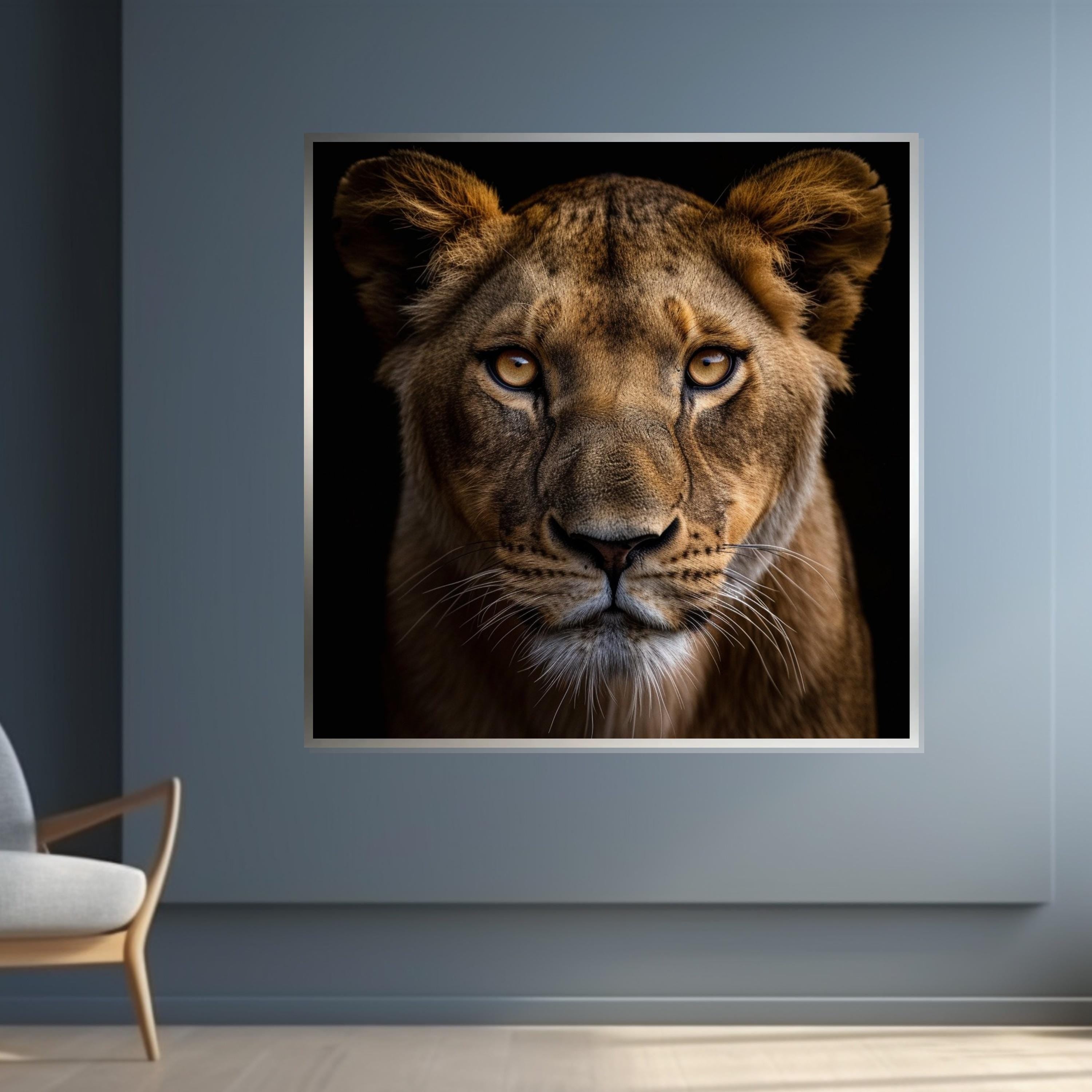 Lion Canvas Art, Majestic Lioness Wall Print, Wildlife Canvas, Animal Wall Art Design, Bold Lioness Portrait, Ready to Hang Decoration