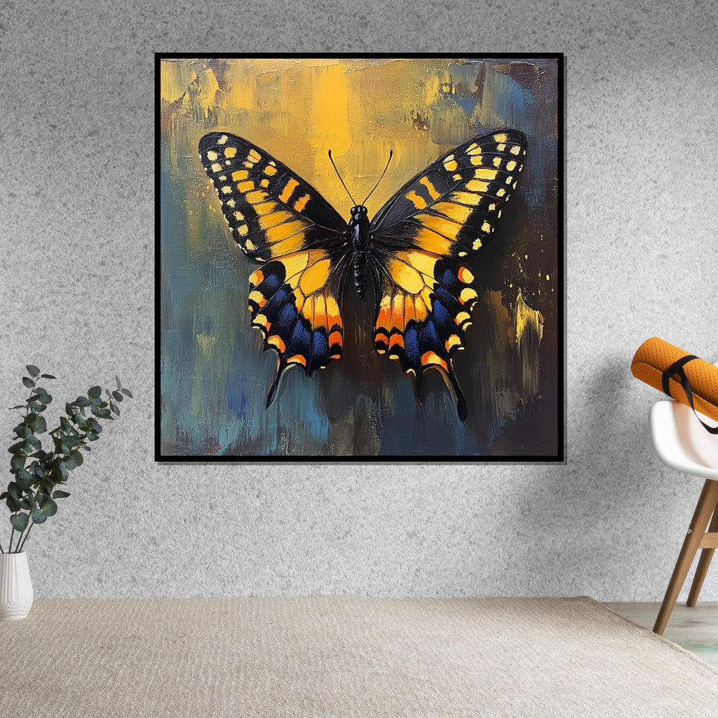 Butterfly Canvas Art, Yellow and Black Butterfly Wall Print, Nature Art Canvas, Wall Art Canvas Design, Ready to Hang Decoration