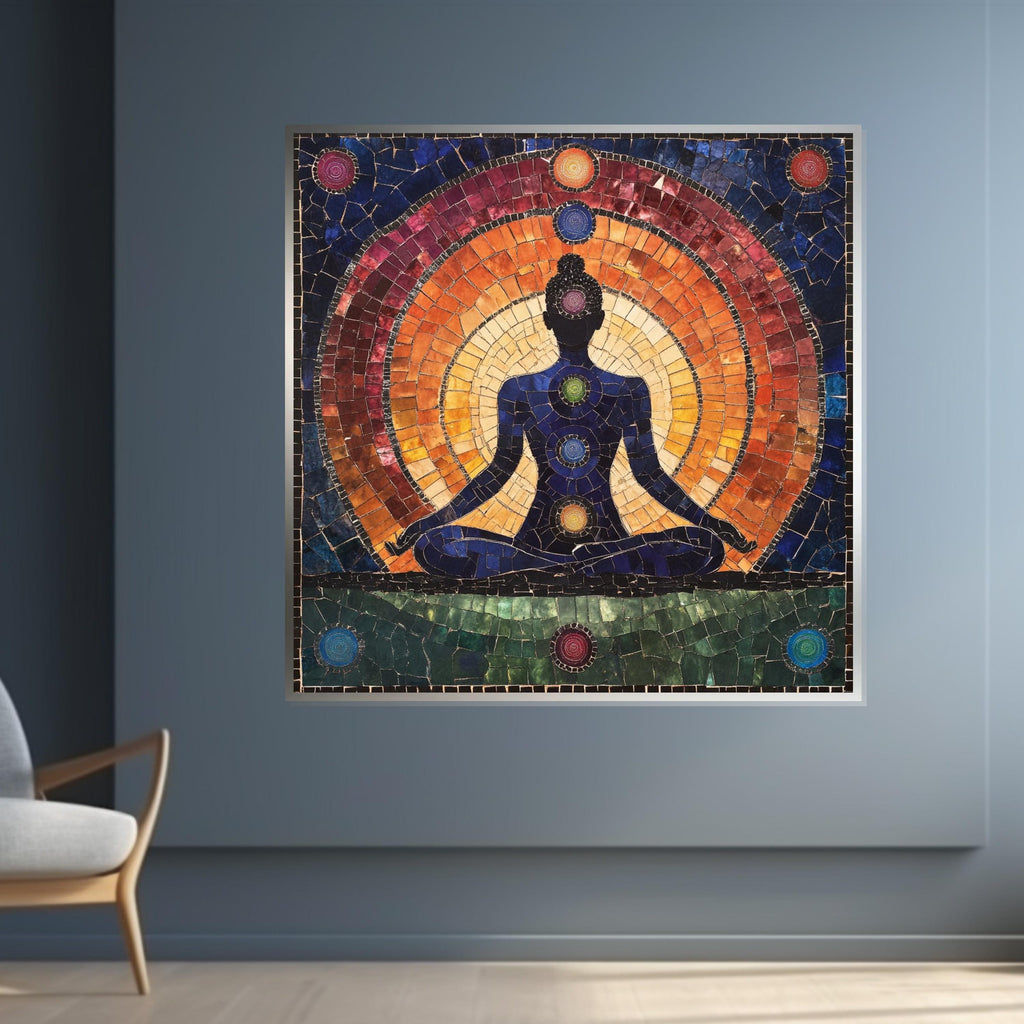 Chakra Meditation Canvas, Spiritual Wall Art, Yoga Art Print, Chakra Poster, Wall Art Canvas Design, Ready to Hang Decoration