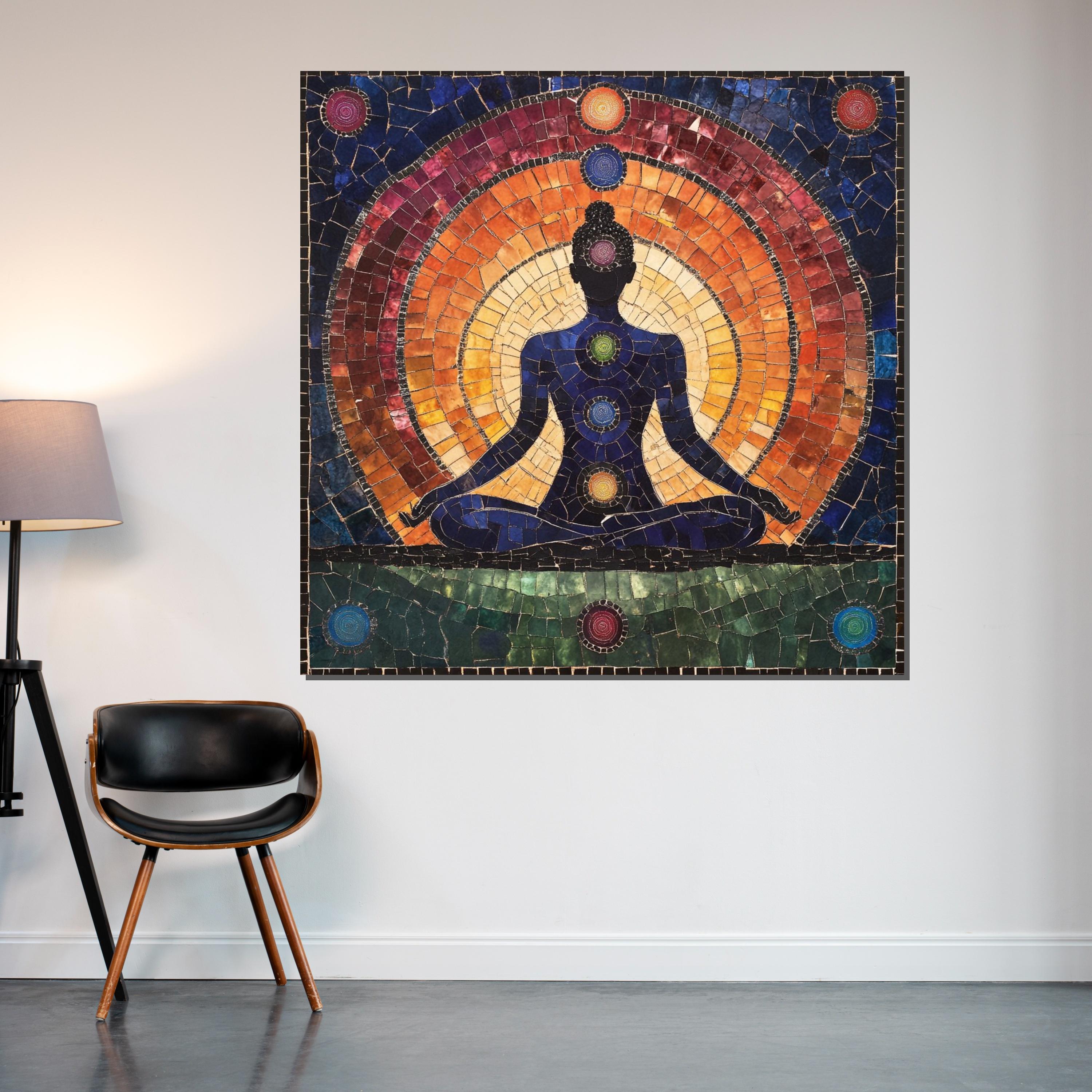 Chakra Meditation Canvas, Spiritual Wall Art, Yoga Art Print, Chakra Poster, Wall Art Canvas Design, Ready to Hang Decoration