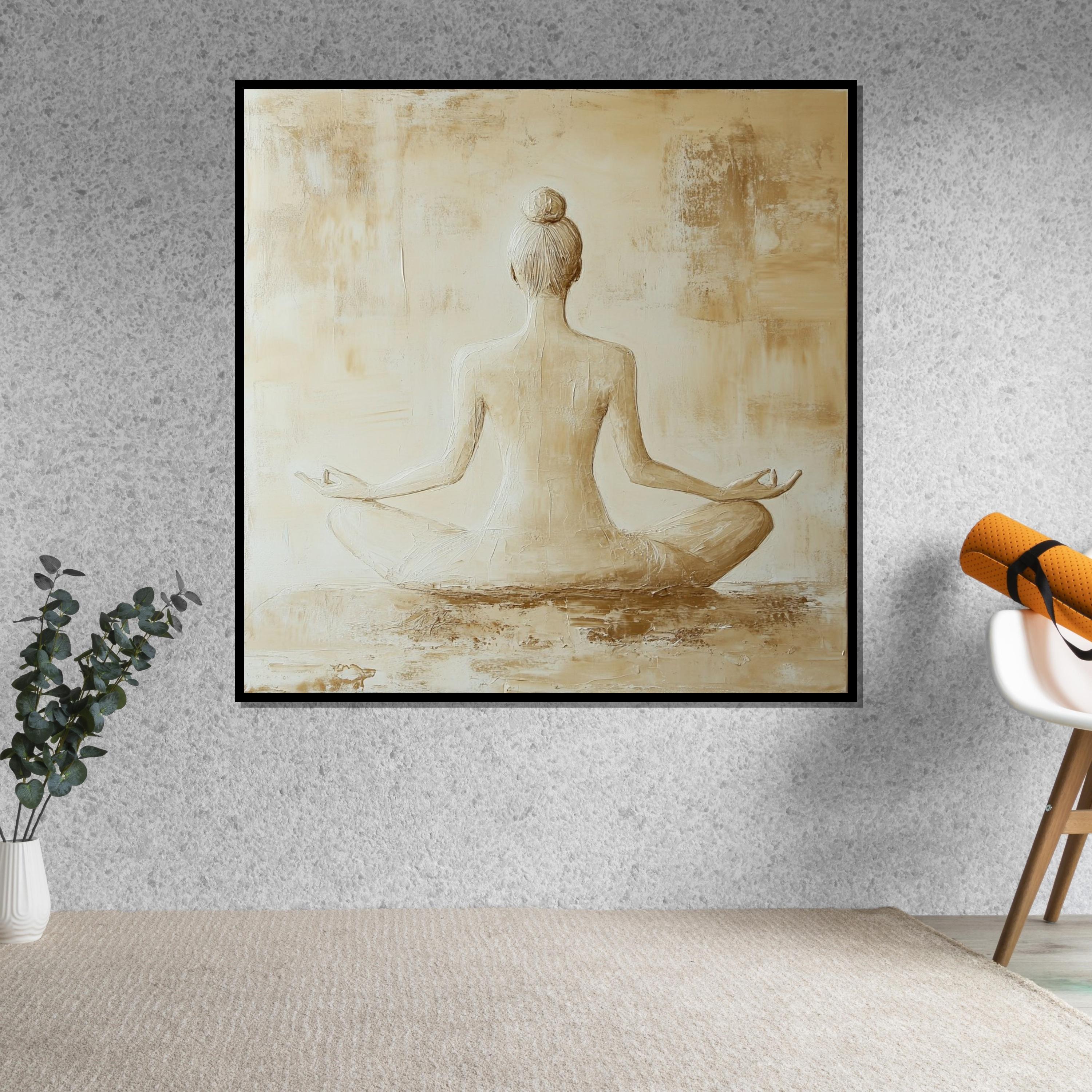 Serene Yoga Pose Canvas, Meditation Wall Art, Zen Figure Canvas Print, Wall Art Canvas Design, Relaxing Décor, Ready To Hang Decoration