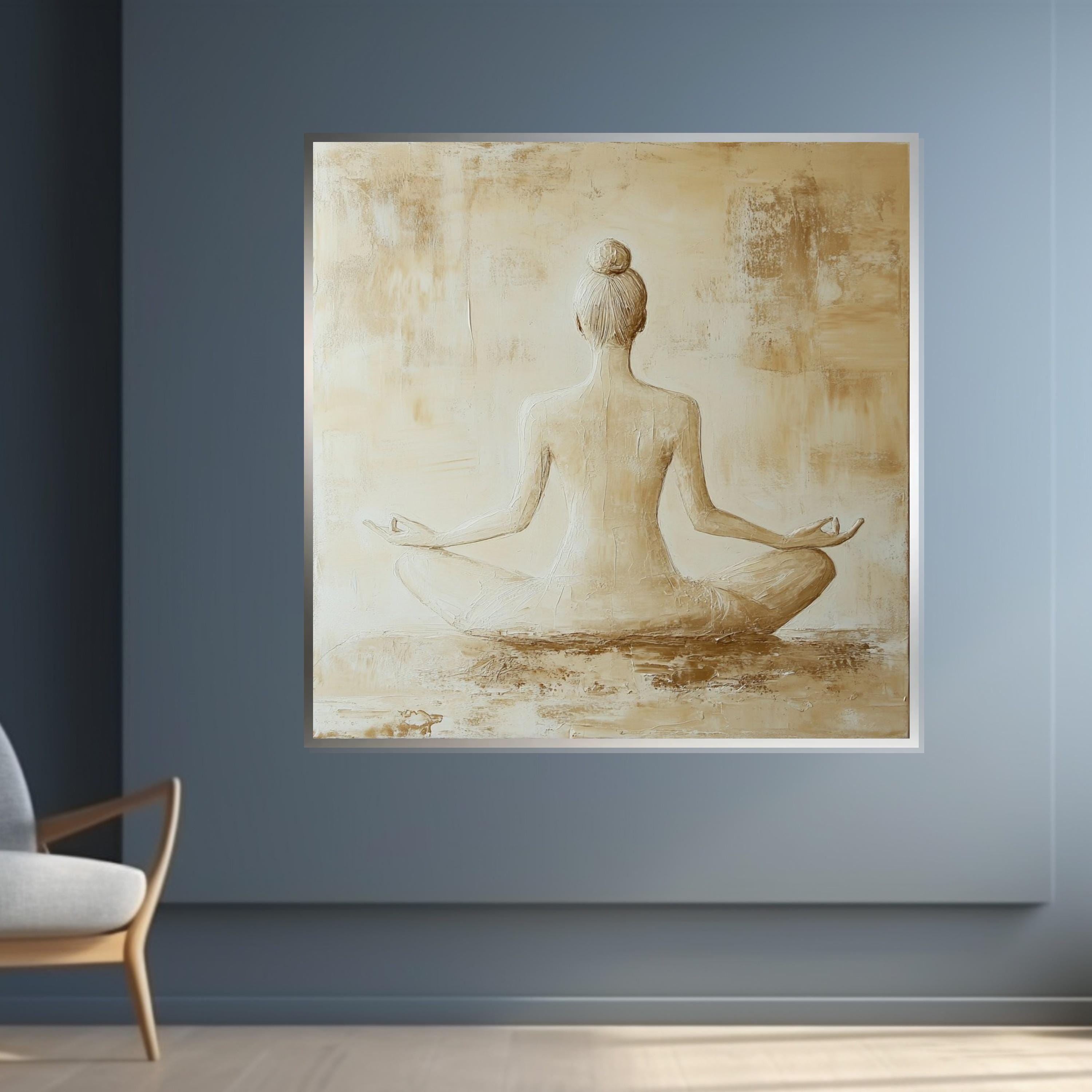 Serene Yoga Pose Canvas, Meditation Wall Art, Zen Figure Canvas Print, Wall Art Canvas Design, Relaxing Décor, Ready To Hang Decoration