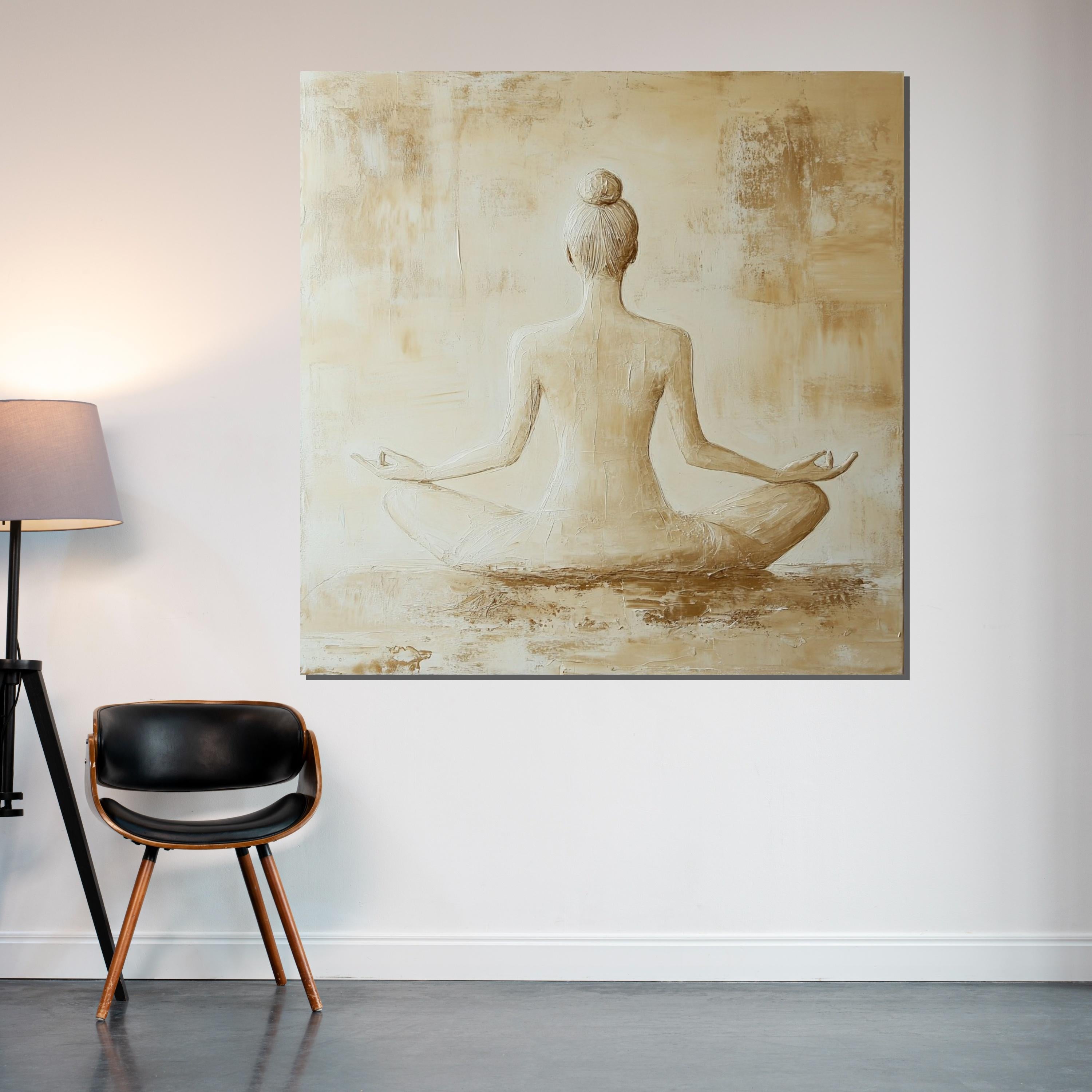 Serene Yoga Pose Canvas, Meditation Wall Art, Zen Figure Canvas Print, Wall Art Canvas Design, Relaxing Décor, Ready To Hang Decoration