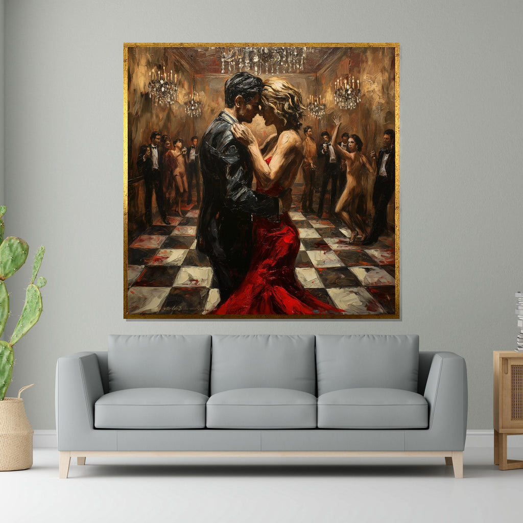Tango Passion Canvas Art, Elegant Dance Painting, Ballroom Wall Art, Romantic Wall Print, Wall Art Canvas Design, Ready to Hang Decor