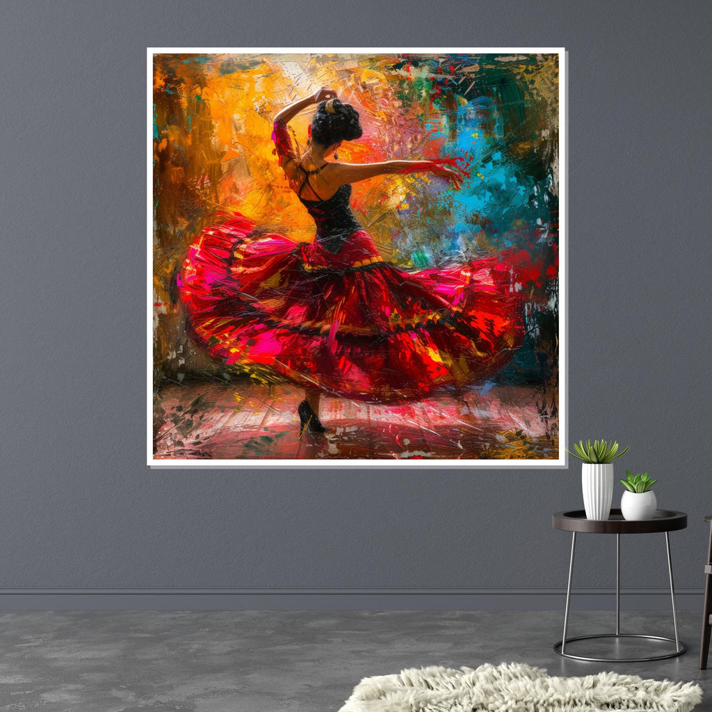 Flamenco Dancer Canvas Art, Colorful Dance Wall Art, Spanish Dancer Poster, Wall Art Canvas Design, Ready To Hang Decoration