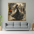 Flamenco Dancer Canvas, Spanish Music Wall Art, Guitarist Painting, Dance Scene Print, Wall Art Canvas Design, Ready to Hang Décor