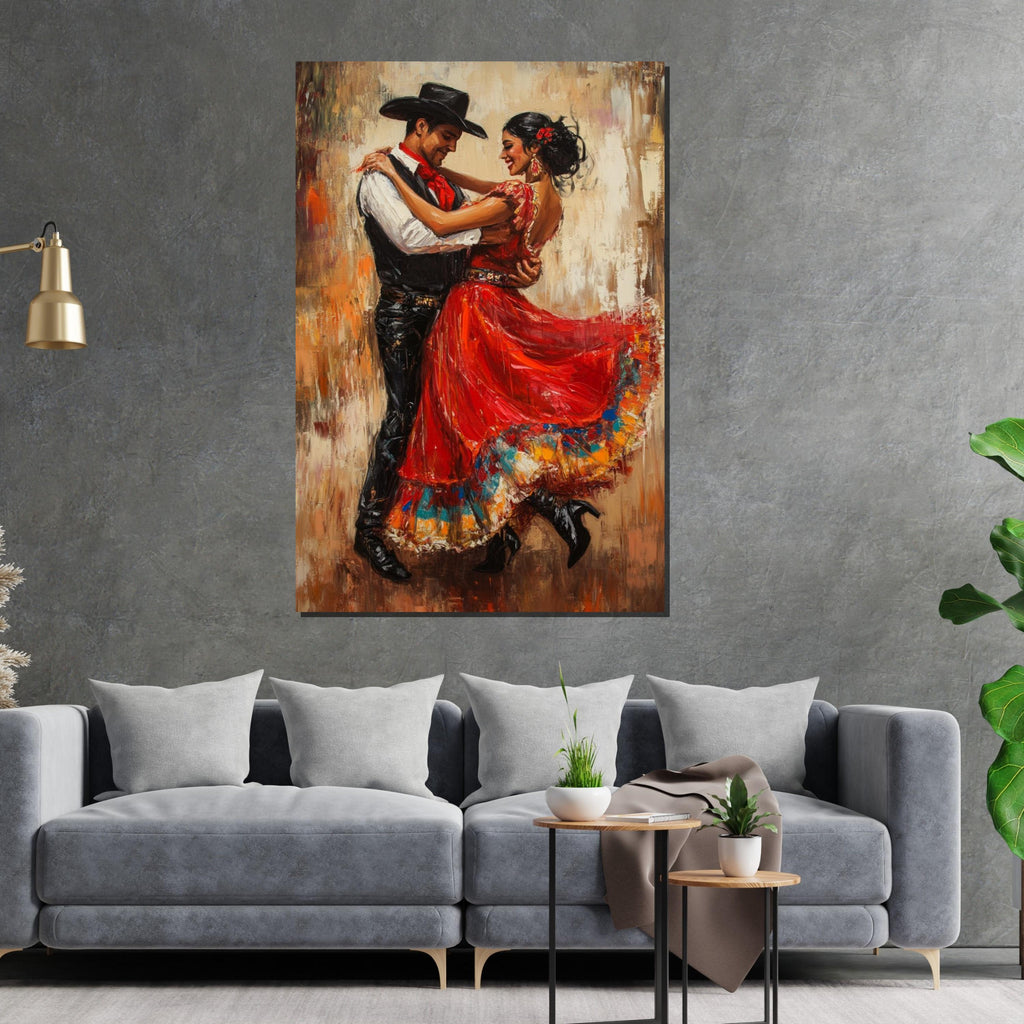Flamenco Dance Canvas, Spanish Dancers Wall Art, Couples Dancing Print, Wall Art Canvas Design, Ready to Hang Decoration