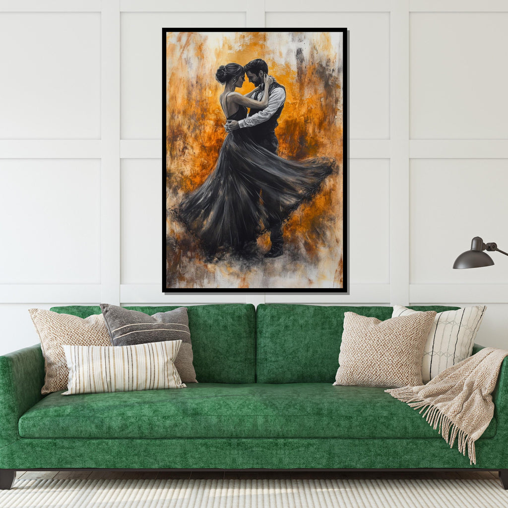 Elegant Dance Canvas, Romantic Couple Wall Art, Dancers in Motion Print, Wall Art Canvas Design, Ready to Hang Decoration