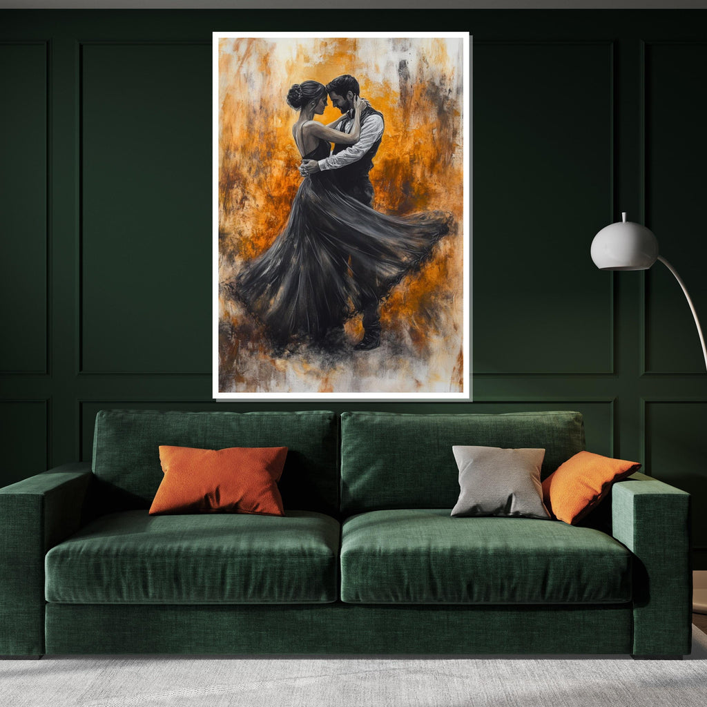 Elegant Dance Canvas, Romantic Couple Wall Art, Dancers in Motion Print, Wall Art Canvas Design, Ready to Hang Decoration