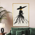Elegant Silhouette Canvas, Fashion Art, Chic Wall Art, Modern Woman Canvas Design, Framed Art Print, Ready to Hang Decoration
