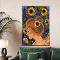 Sunflower Fairy Canvas, Butterfly Girl Wall Art, Whimsical Nature Print, Wall Art Canvas Design, Ready to Hang Decoration