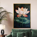 Elegant Lotus Canvas, Floral Wall Art, Lotus Flower Print, Nature Canvas Design, Zen Decoration, Ready To Hang Artwork