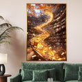 Magical Library Canvas, Enchanted Books Art, Literary Wall Art, Spiraling Bookshelf Design, Ready to Hang Home Decoration