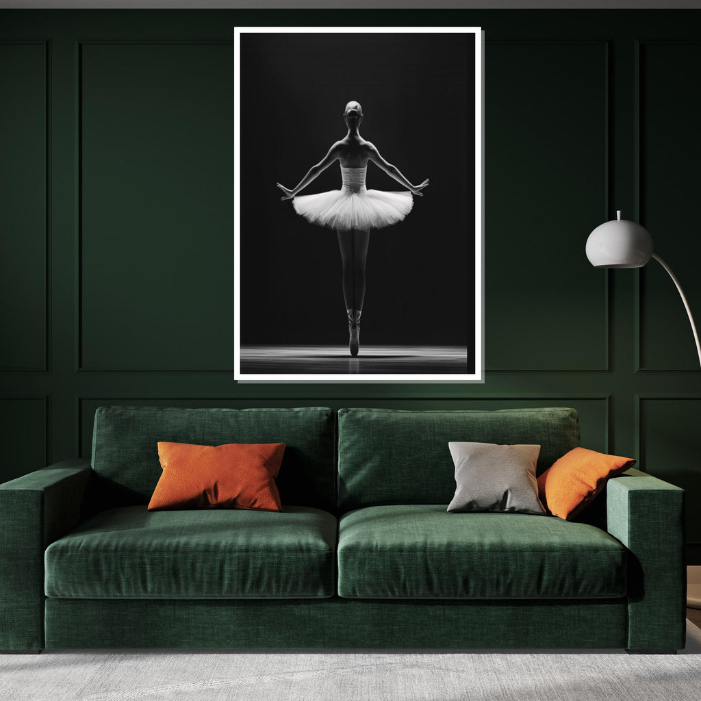 Ballet Elegance Canvas Art, Graceful Ballerina Canvas, Dance Wall Art, Black and White Print, Ready to Hang Decor, Canvas Wall Design