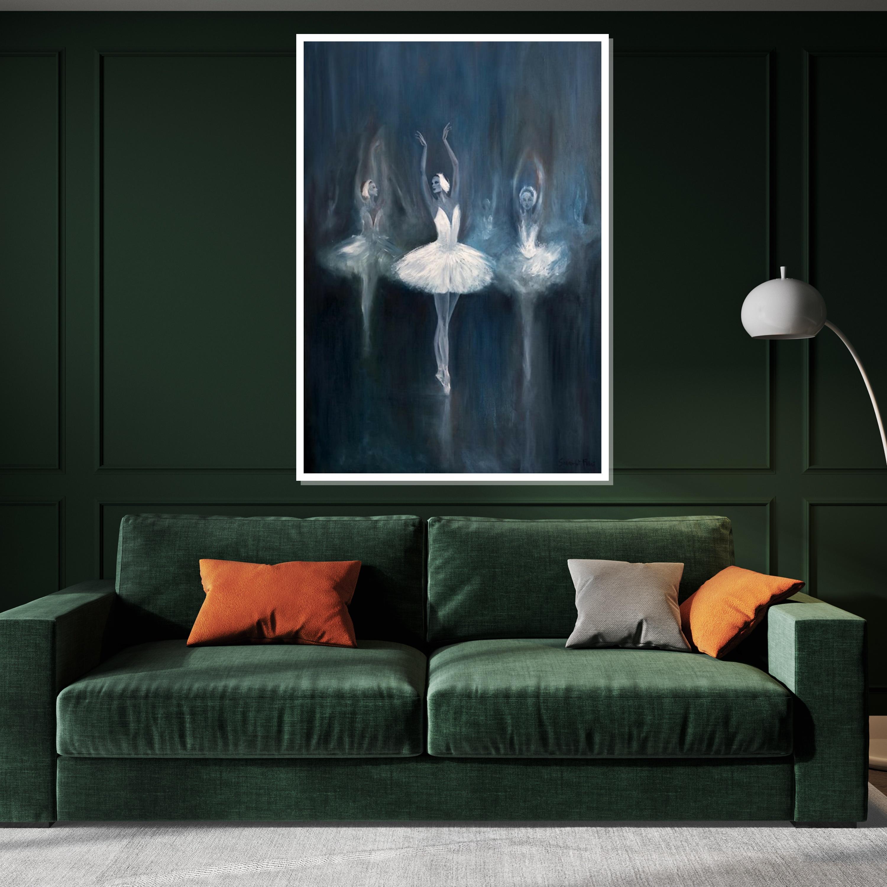 Elegant Ballerinas Canvas, Dance Wall Art, Ballet Dancers Print, Wall Art Canvas Design, Ethereal Dance Decor, Ready To Hang Decoration