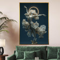 Ballerina Angel Wall Art – Elegant Flana Dancer with Halo | Ethereal Ballet Canvas Print. Graceful Woman Statue Poster for Living Room Decor