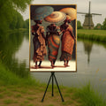 African Elegance Canvas, Umbrella Women Art, Cultural Wall Art, Vibrant Print, Canvas Design, Ready To Hang Home Decoration