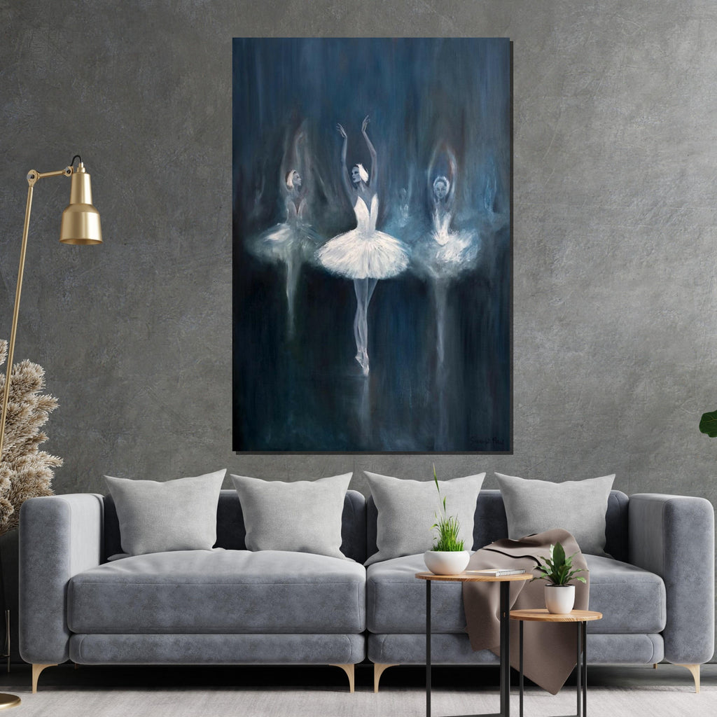 Elegant Ballerinas Canvas, Dance Wall Art, Ballet Dancers Print, Wall Art Canvas Design, Ethereal Dance Decor, Ready To Hang Decoration