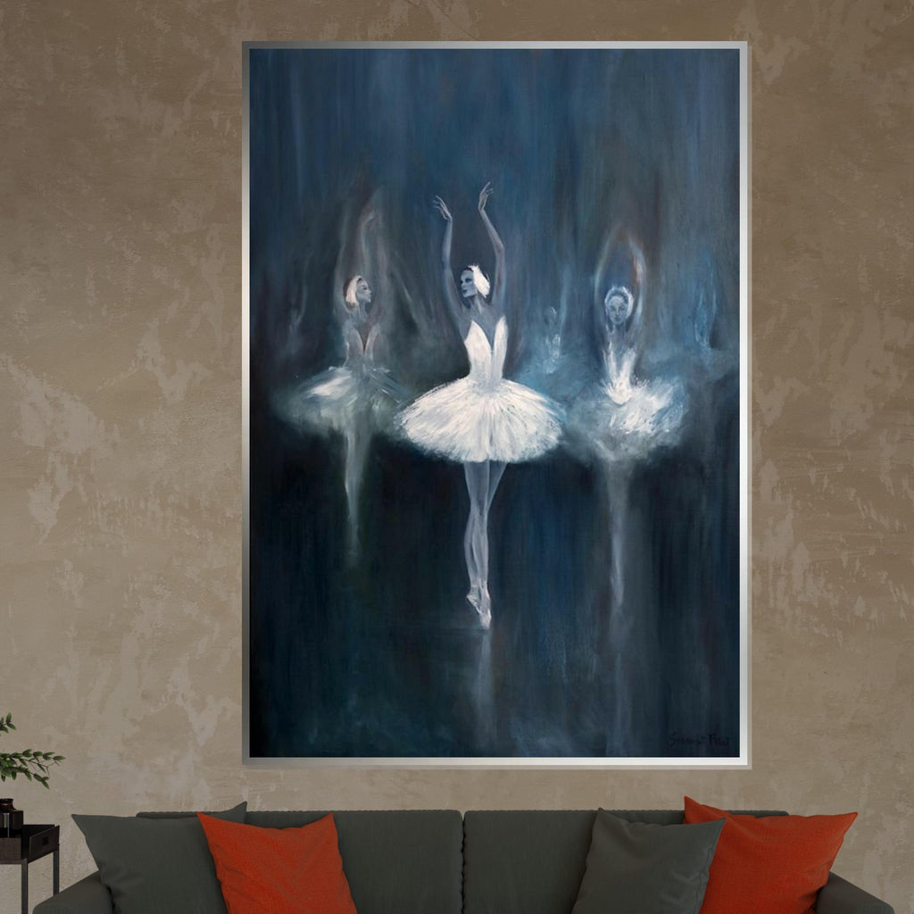 Elegant Ballerinas Canvas, Dance Wall Art, Ballet Dancers Print, Wall Art Canvas Design, Ethereal Dance Decor, Ready To Hang Decoration