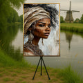 Tribal Elegance Canvas, African Beauty Wall Art, Ethnic Portrait Print, Wall Art Canvas Design, Ready To Hang Decoration